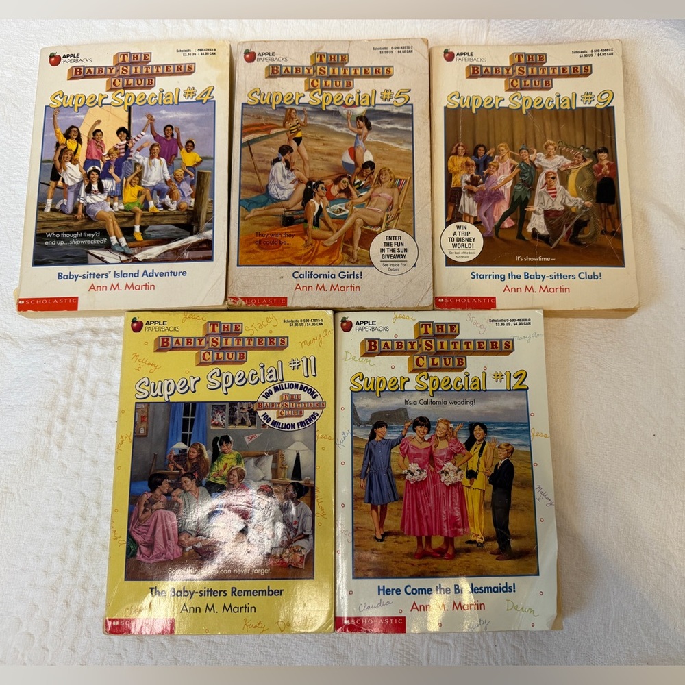 Vintage Babysitters Club Super Special Book Lot 4 5 9 11 12